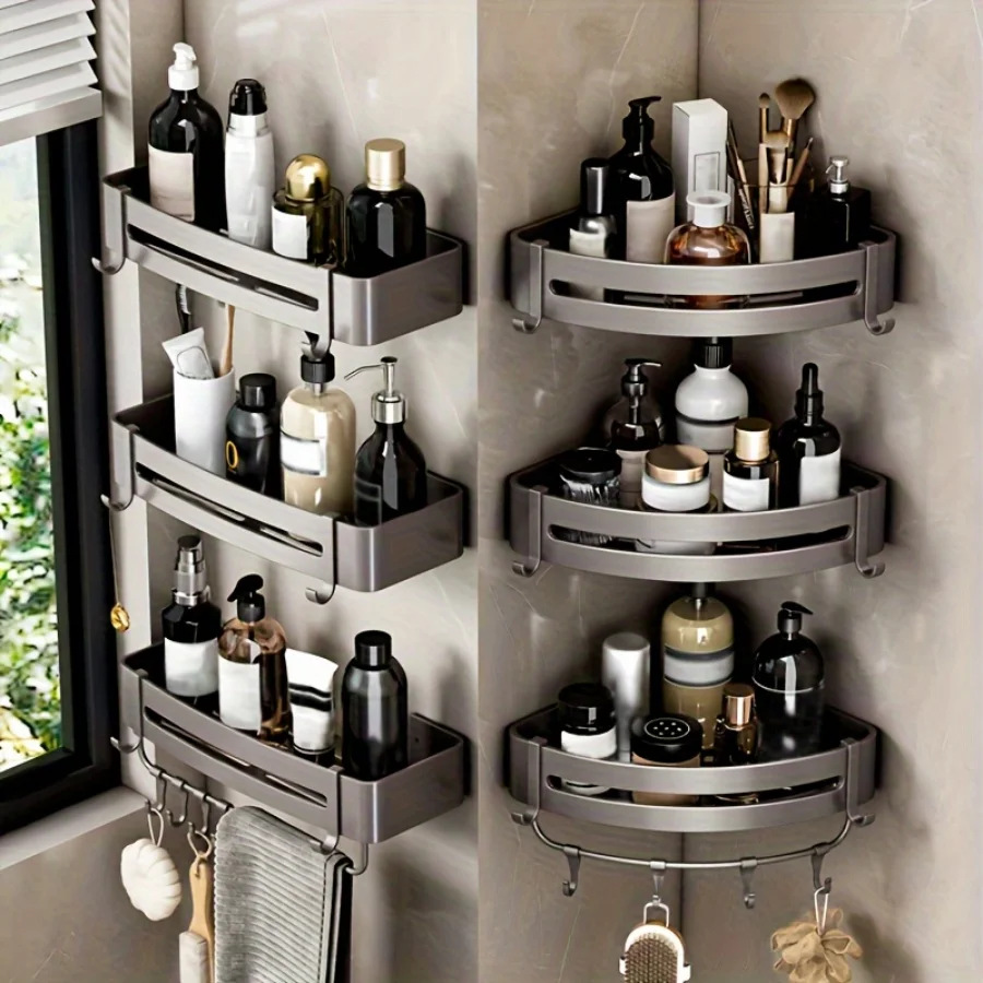 1/2/3 Piece Bathroom Rack Bathroom Shower Shelf Storage Rack Bathroom Shampoo Gargle Cup Storage Rack Bathroom Facilities