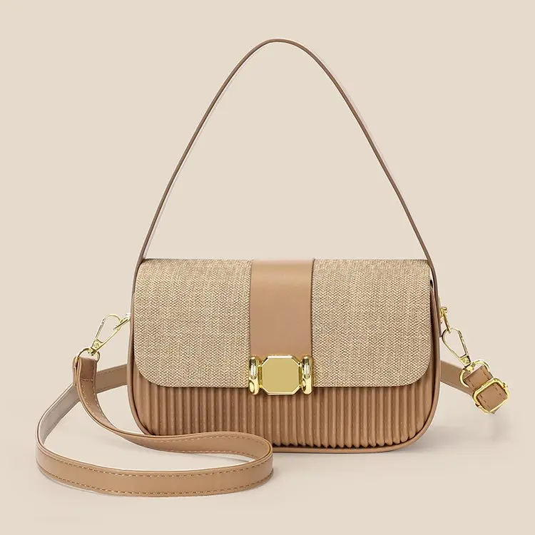 Simple Chic Vintage Diaper Bag For Women Elegant Leather Crossbody Handbag Designer Unique Retro Messenger Purse And Shoulder
