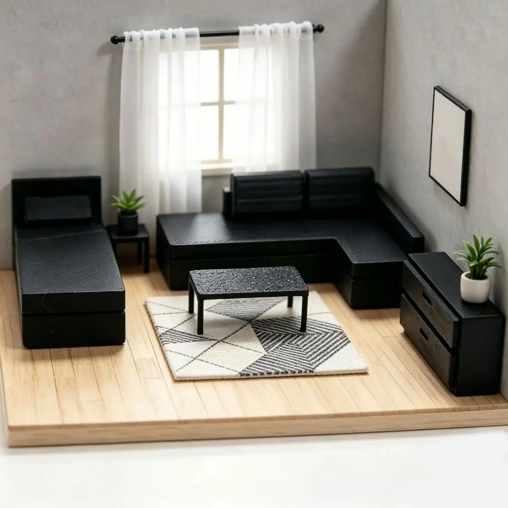 Doll House Ornaments Exquisite Dollhouse Details Dollhouse Miniature Room Furniture Set Realistic Sofa Chairs Model Decor