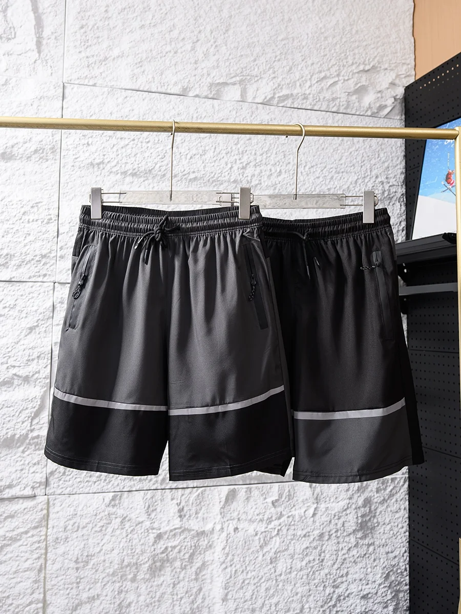 

Reflective Quick Dry Breathable Summer Men's Sport Casual Four Way Stretch Five Shorts Shorts Straight Leg mid Waist Youthful