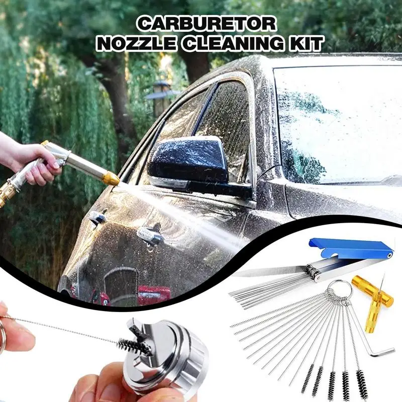 Stainless Steel Carburetor Nozzle Cleaning Kit engine Carburetor Carbon Dirt Jet Remover Cleaner Carb Global Torch Tip Cleaner