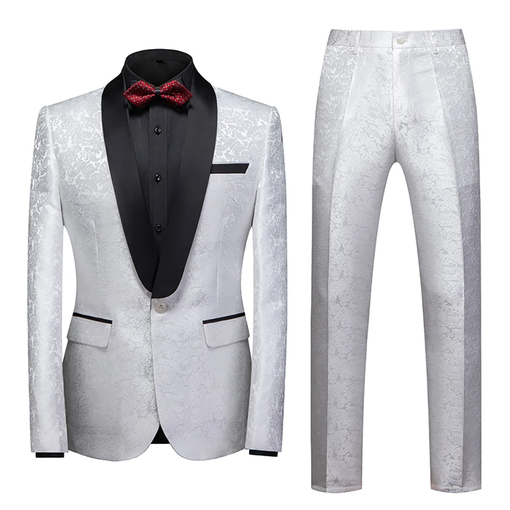 

Men's evening dress groom suit men's tuxedo two-piece suit business casual jacquard suit men