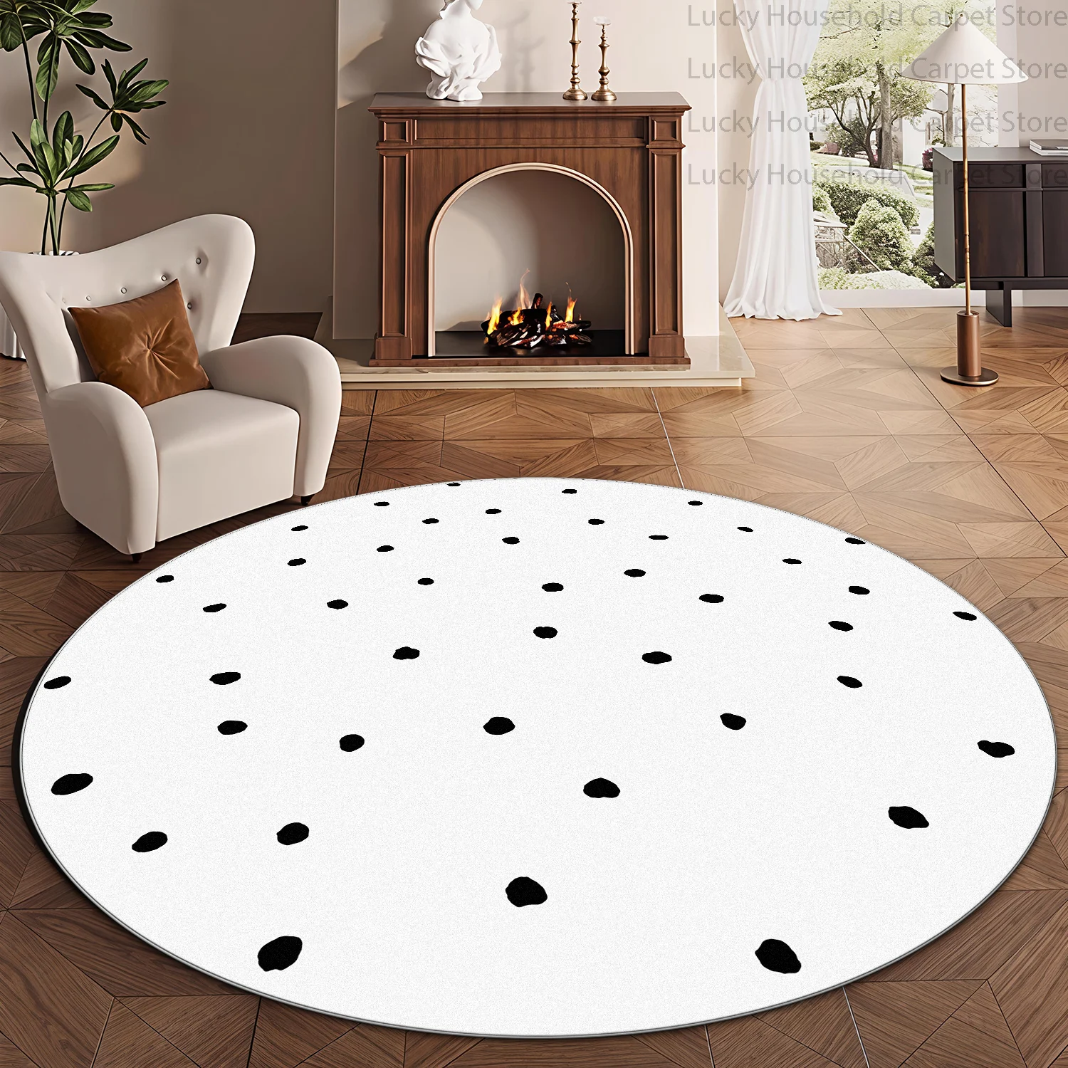 سجادة عصرية دائرية بيضاء كريمي - مراجعة Kids Outdoor Mat وسعره