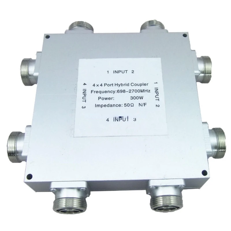 FOR 4X4 port combiner/ 4 in 4 out RF hybrid coupler,698-2700MHz, 300W, 6dB, Impedance:50