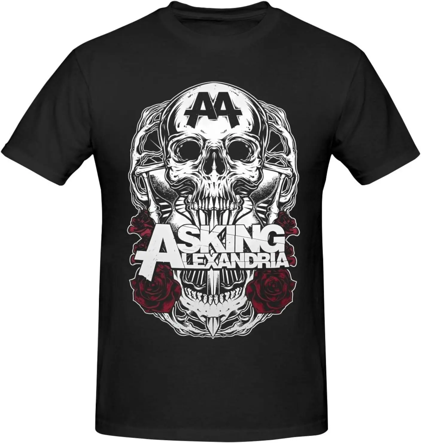 Asking Band Alexandria Men's Short Sleeve Trend Versatile Shirt Tees High Quality 100%Cotton Short Sleeve