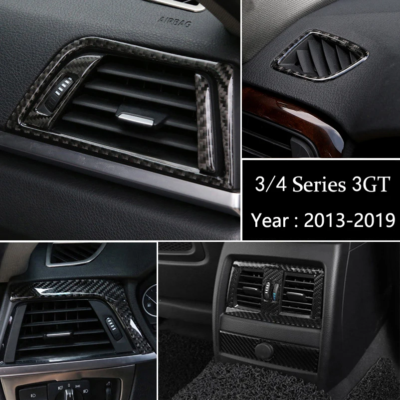 

For BMW 3 4 Series 3GT F30 F36 F31 F34 Carbon Fiber Car Air Outlet Air Conditioning Vent frame cover trim Car interior Sticker