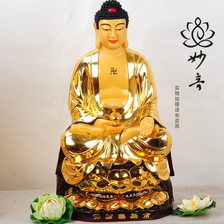 

48 CM -24K gold plating figure of Buddha--OFFICE HOME Health efficacious Protection# Buddhism Consecrate the Buddha brass statue