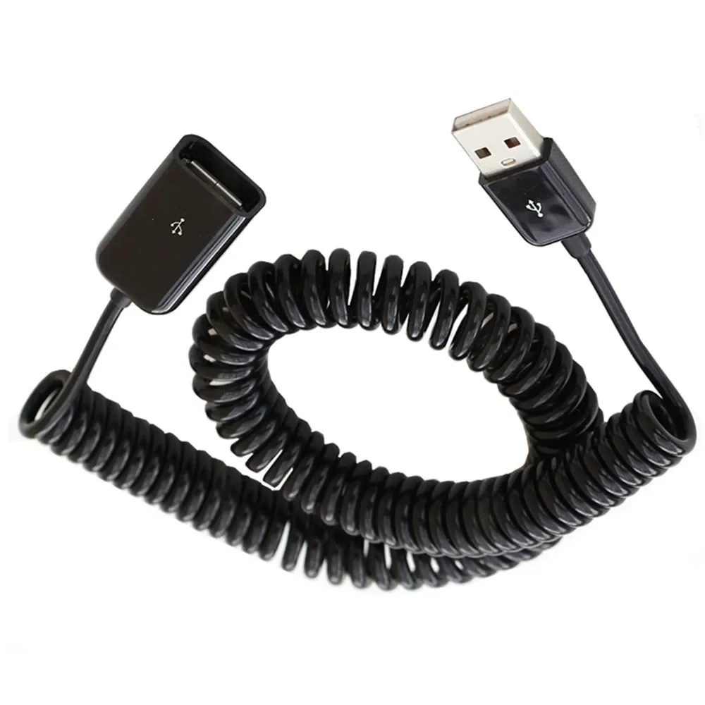 Spiral Coiled USB A male  to A female  adapter adaptor Cable3M 10FT