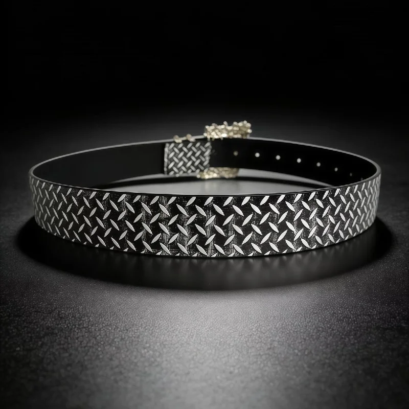 Gothic Thorns Buckle Belt For Men Women Industrial Diamond Plate Print Waistband Punk Rock Streetwear Accessorieship Hop Strap
