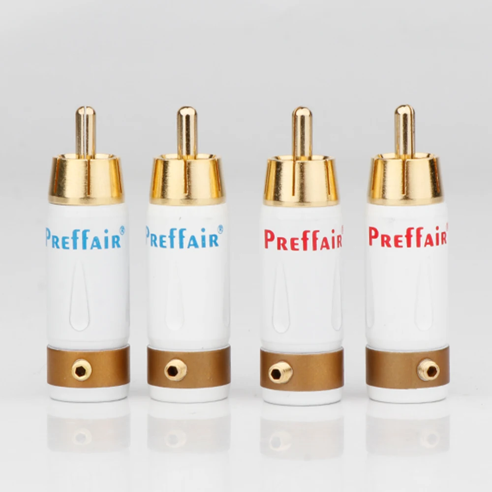 4pcs RCA Connector Gold plated RCA Plug Locking Non Solder Plug RCA Connector Male Solder Video Terminal Jack