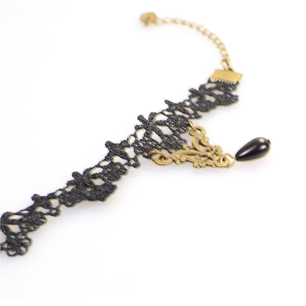 Sandalia Feminina Fashion Gothic Style Tattoo Lace Anklet Dangle Charm Beach Barefoot Sandals Foot Jewelry Anklets for Women