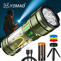 YEMAO A19 High Power Flashlight 9-core 6000 Lumens Rechargeable Led Flashlight Portable Lantern Outdoor Camping Fishing Lights