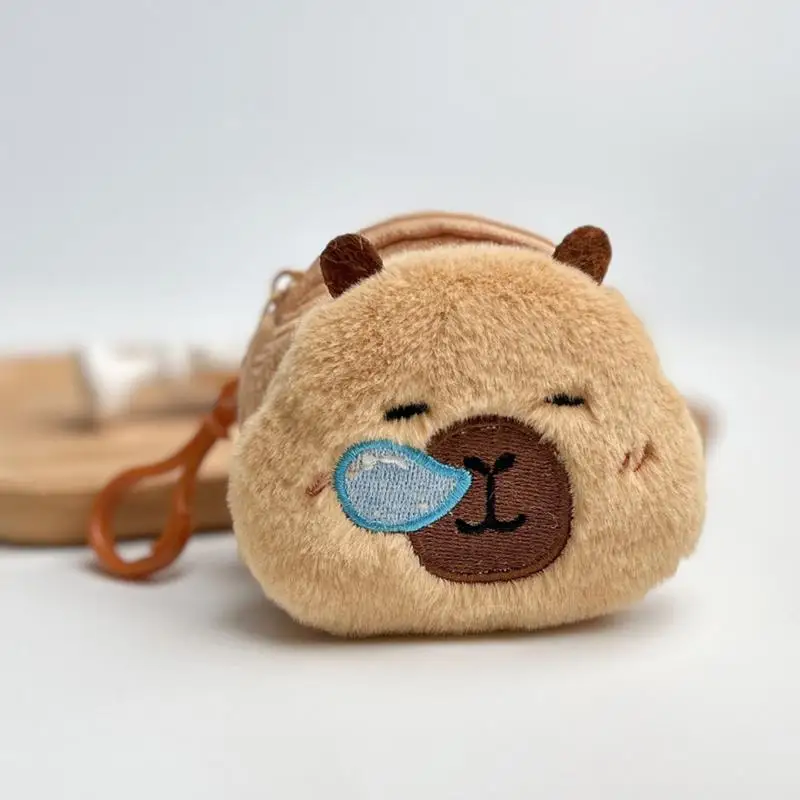 Cartoon Capybara Schlüsselanhänger Weiche Kuscheltiere Puppe Rucksack Anhänger Niedliche Capybara Plüsch Geldbörse Münze Tasche Brieftasche Anhänger