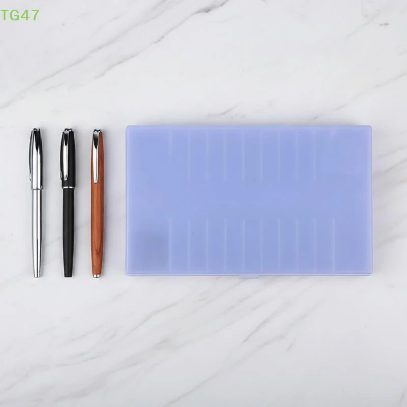 【LS】MultiSlot Pen Ganized Box Stationery Display Holder Hard Plastic Pencil Case Writing Containers School Supplies Pen Boxes Em view 2