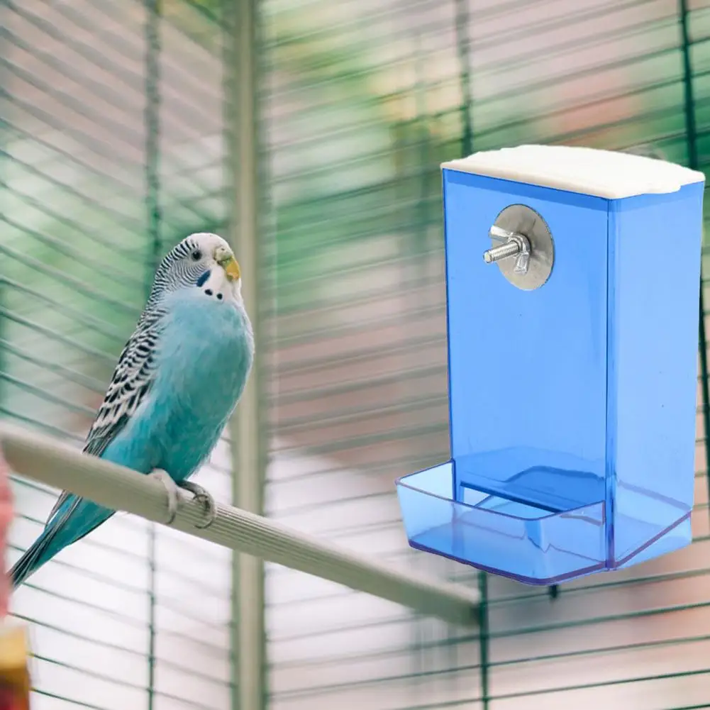 Durable Bird Food Container  Large Capacity Solid Bird Feeder  Parrot Cockatiel Birdcage Feeding Box