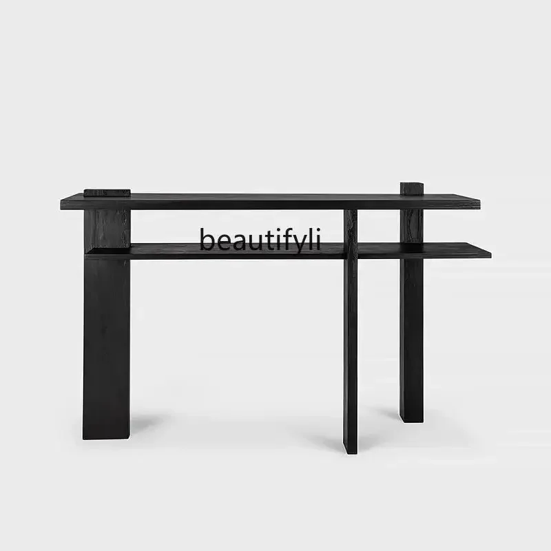 

A57 Modern minimalist, retro wabi style, teak porch table black