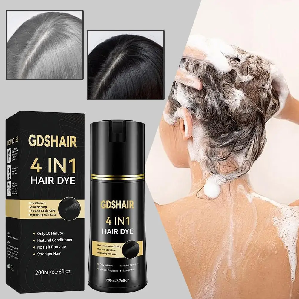

Black Hair Dye Shampoo Quick Color Shampoo White Hair Quick Blackening Shampoo Oil Control Fluffy Shampoo Nourish Hair Care