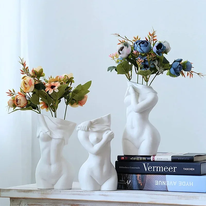 Vase à fleurs en céramique pour femmes, corps féminin, art du corps humain, décoration de la maison, bureau, chambre, ornement artisanal, nordique, sexy