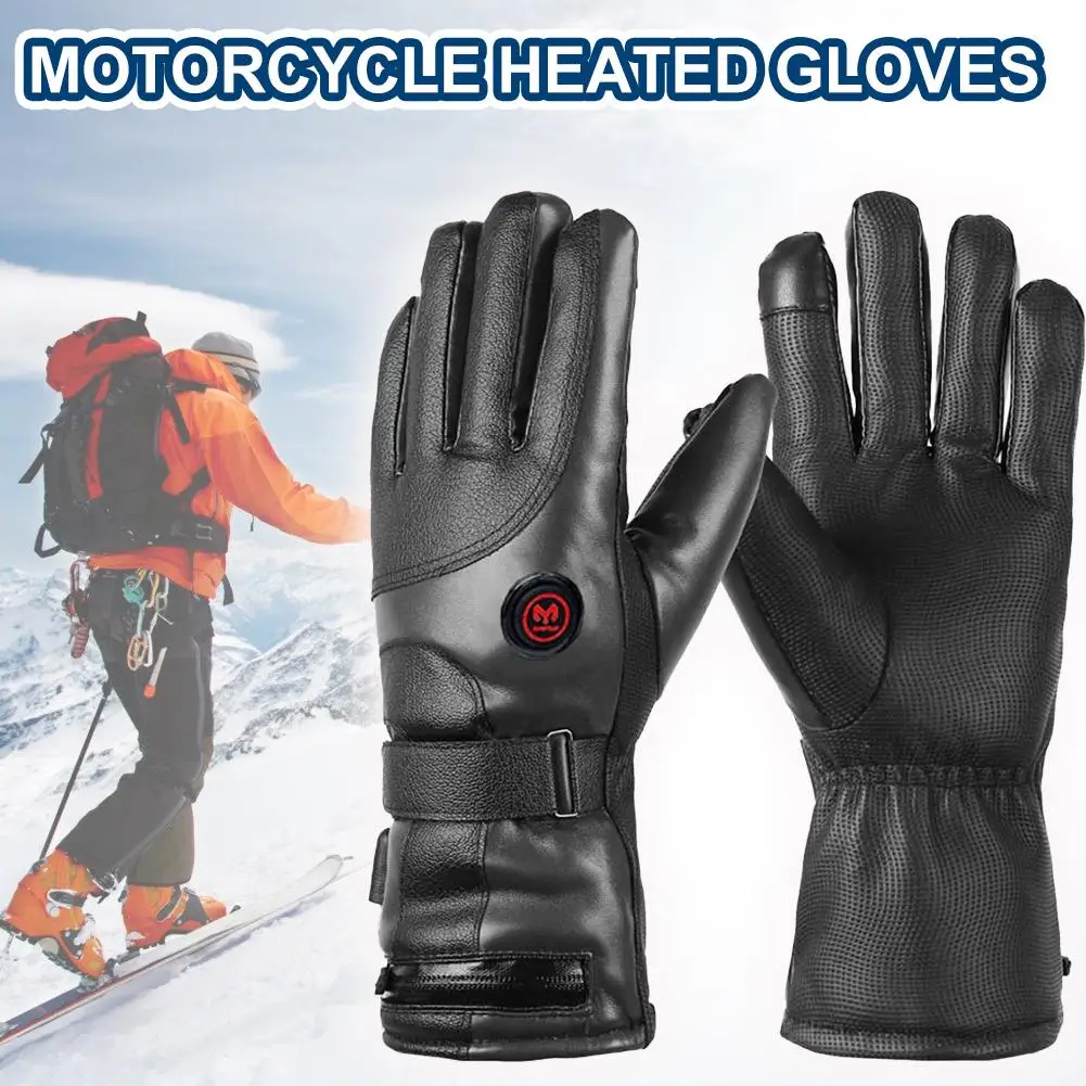 

Electric Heated Gloves Adjustable Windproof Rechargeable Heating Thermal Warmer for Outdoor Motorcycle Riding Winter Skiing