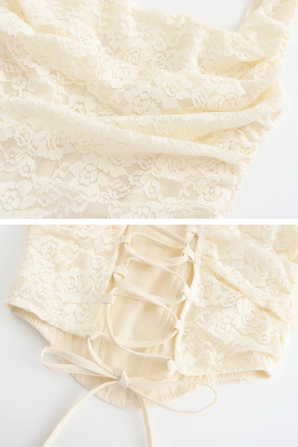 Oligai Elegant Summer Matching Sets 2025 Maxi White Lace Drawstring Dress Elegant Top and Maxi Skirt Set for Party