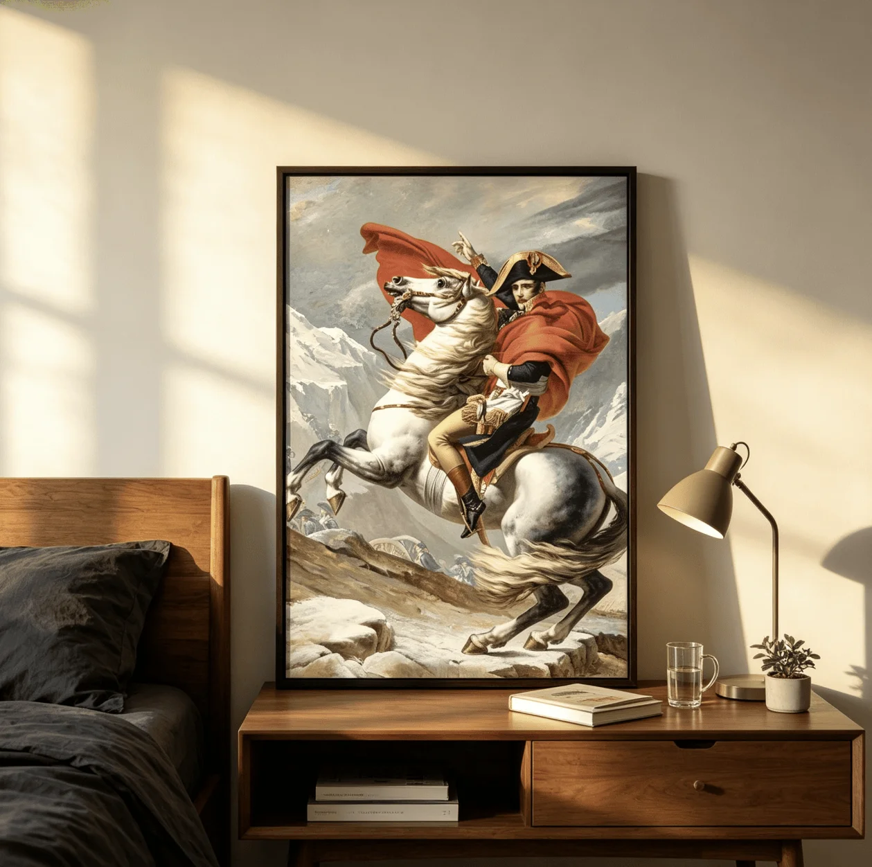 Famous Napoleon Crossing Alps Canvas Wall Art Poster, Vintage Historical Classic Prints Decor for Bedroom Library Entryway view 6
