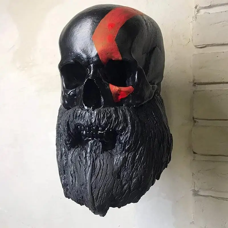 Motorcycle Skull Helmet Holder Skull Beard Ghost Hat Helmet Stand Wall Mounted Helmet Hanger Resin Crafts Decoration for riders