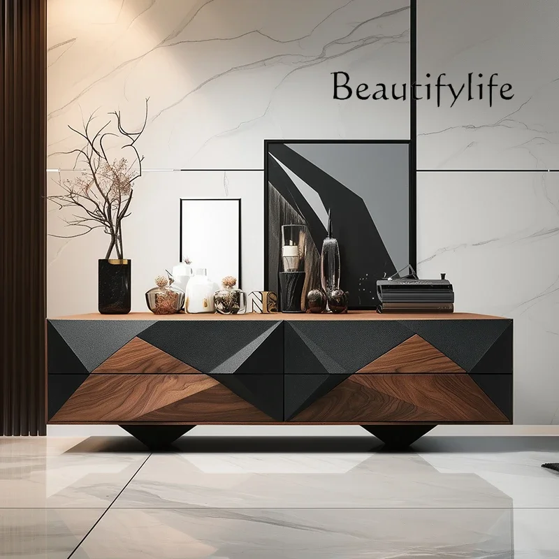 

X36 Nordic Creative Solid Wood TV Cabinet Villa High-end Personalized Art Floor Cabinet Light Luxury High-end Living Room Cabin