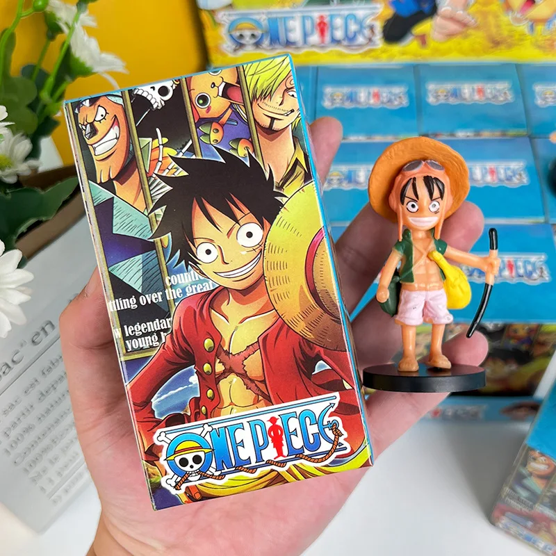 Nueva versión bonita, 12 Uds., caja ciega misteriosa de dibujos animados de una pieza, juguetes, adornos de Luffy, modelo de colección de muñecos, regalo sorpresa de cumpleaños para niño