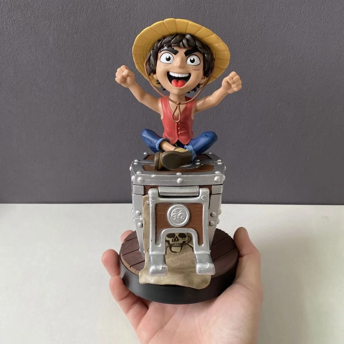 One Piece Real Person Version Genuine Luffy Phone Holder Anime Model Support Ornament Figurine Toys Kids Festival Gifts