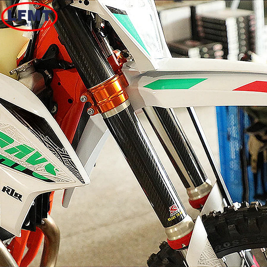 واقي شوكة أمامي من ألياف الكربون ، واقي قابل للتعديل لدراجة أمامية ياها KTM هوندا كاواساكي سوزوكي ، دراجة نارية ، دراجة نارية ، حفرة صدمة