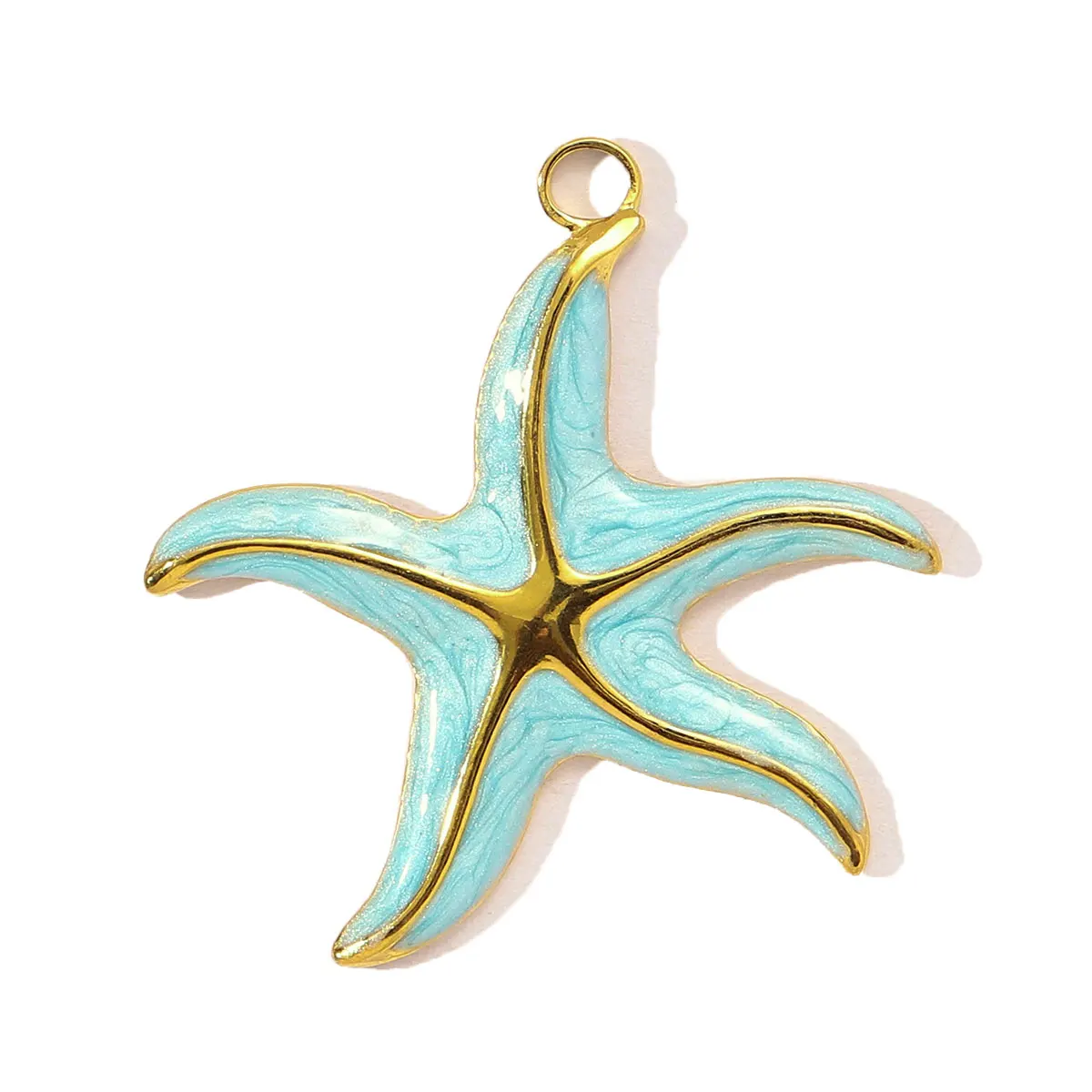 3pcs/Lot Wholesale Enamel Starfish Crab Stainless Steel Diy Charm Women Sun Heart Snake Necklace Pendant Turtle Sun Jewelry