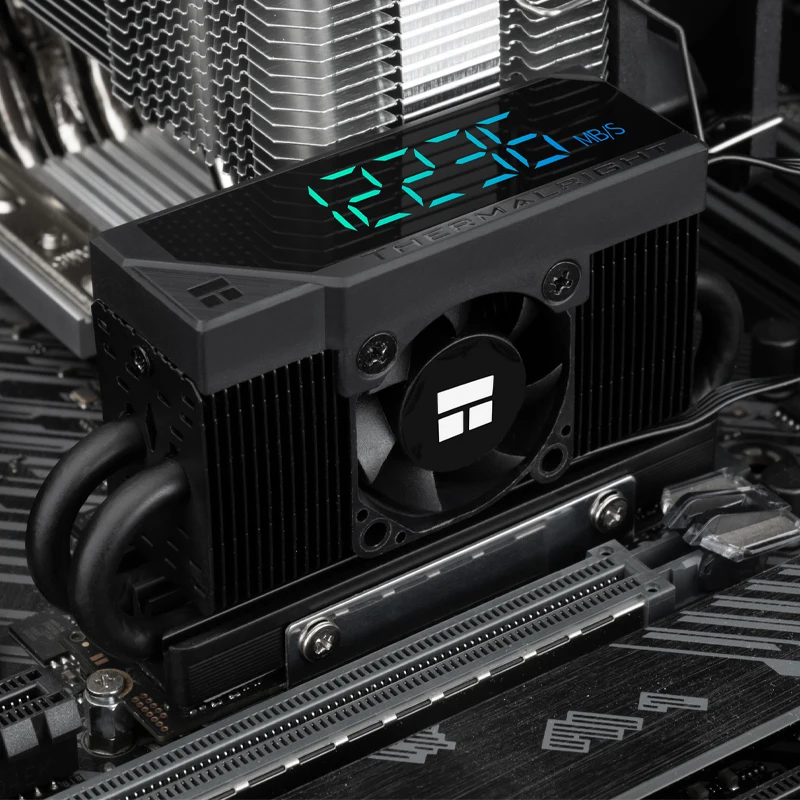 Thermalright HR-10 2280 PRO Tampilan Digital Versi 4 Unit * 5Mm Pipa Panas AGHP Pipa Panas M.2 SSD Sistem Pendingin Aktif