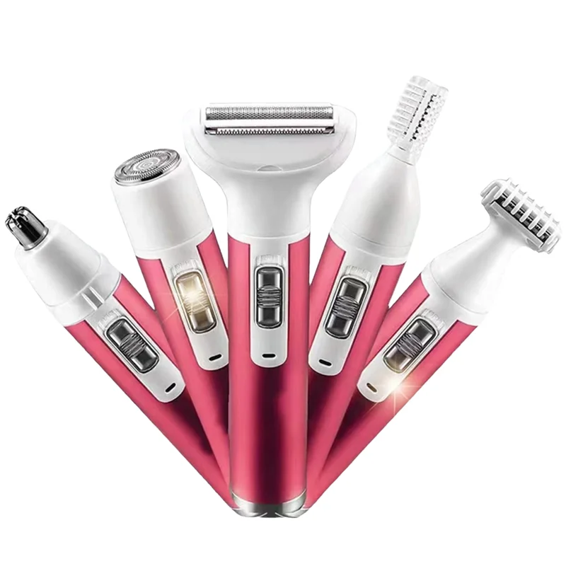 ماكينة حلاقة كهربائية A85I متعددة الوظائف 5 في 1 للنساء: ماكينة تشذيب بيكيني وإزالة شعر العانة
