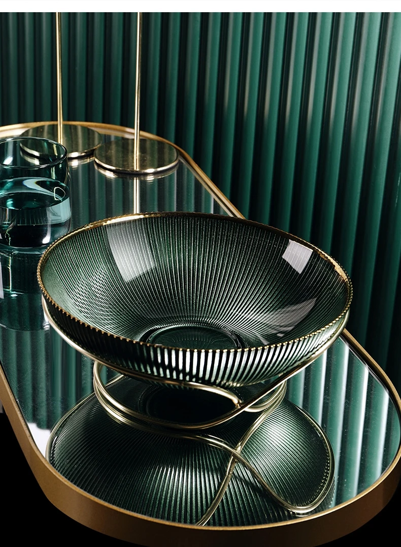 

High-end glass room table decoration basket