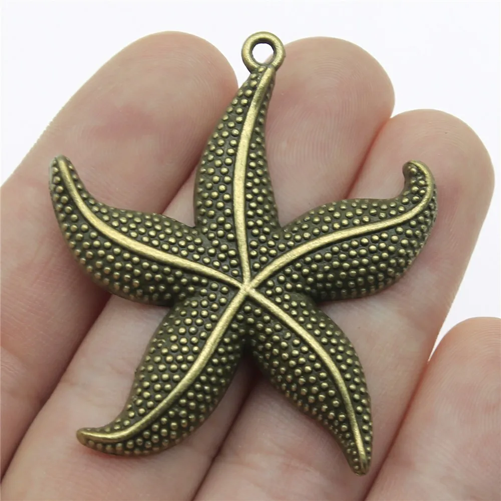 WYSIWYG 2pcs 50x43mm Big Stafish Charm Pendant Large Starfish Pendant