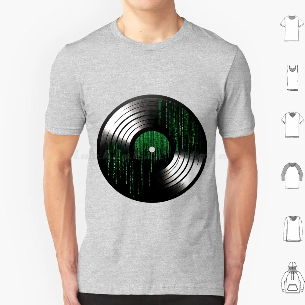 Matrix Vinyl Record T Shirt 6Xl Cotton Cool Tee Vinyl Matrix Dj Record Data Music Mix Old School Scratch Turntable Round Disc