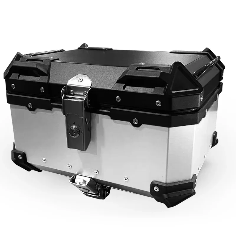 35L Black+Silver Aluminum Alloy Small Motorcycle Tail Box Top Box