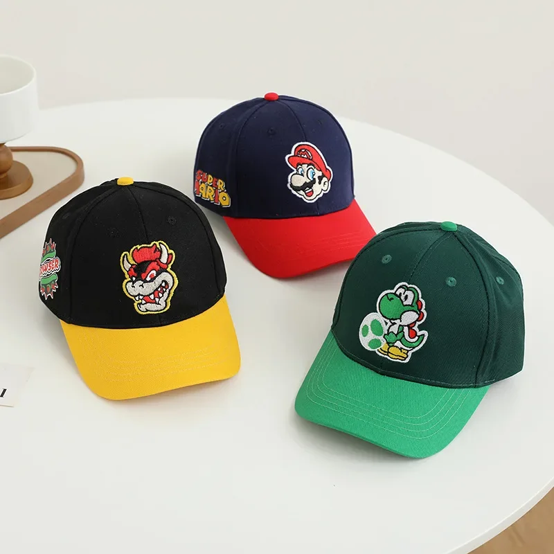 Peripheral Marios Baseball Caps Figure Bowser Luigi Yoshi New Cosplay Sun Hats Cute Cartoon Adjustable Hip Hop Hats