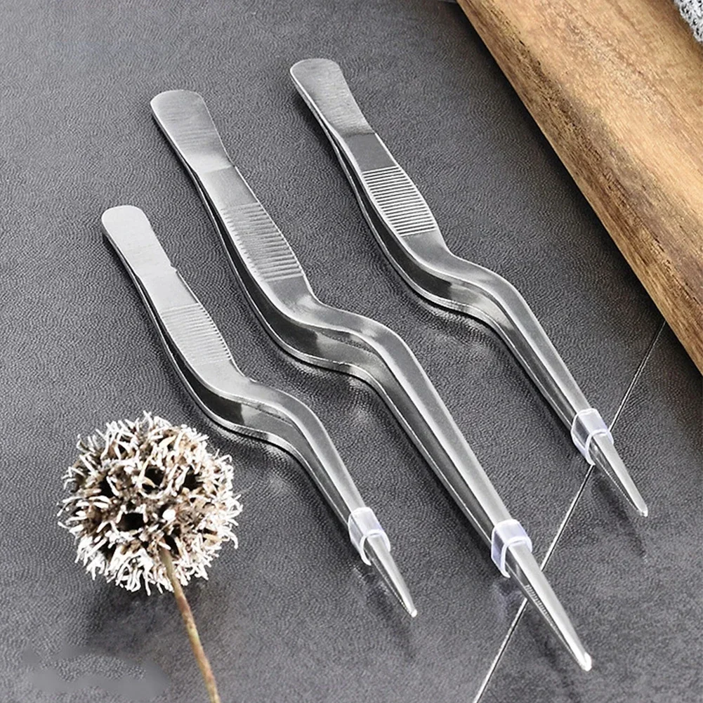 Kitchen Tongs Kitchen Utensil BBQ Tweezer Food Clip Kitchen Bar Chief Tongs Stainless Steel Portable for Picnic Barbecue Cooking