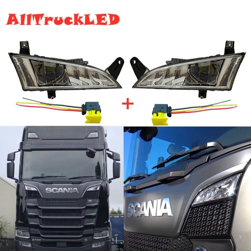 1Pair LH+RH Fog Panel Lights for Scania truck R650 S730 S500  For Scania S series R series OEM 2552712 2552711