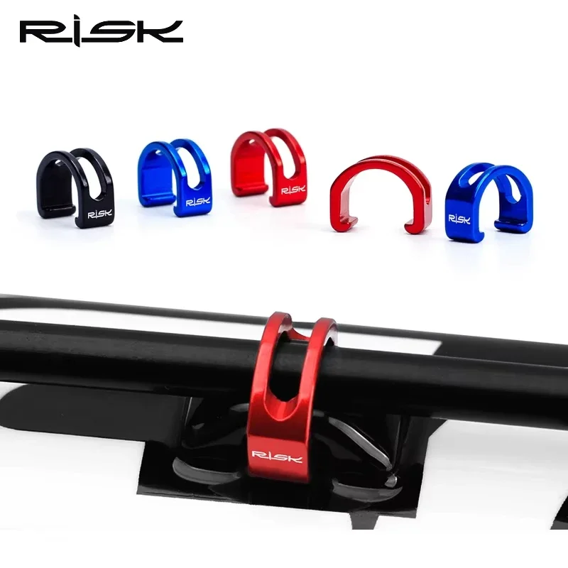 

RISK 5pcs Universal Aluminum Bike Cable Housing Guide U Buckle Hollow for Brake Cable Housing Shifter Cable C Clip Guides Button