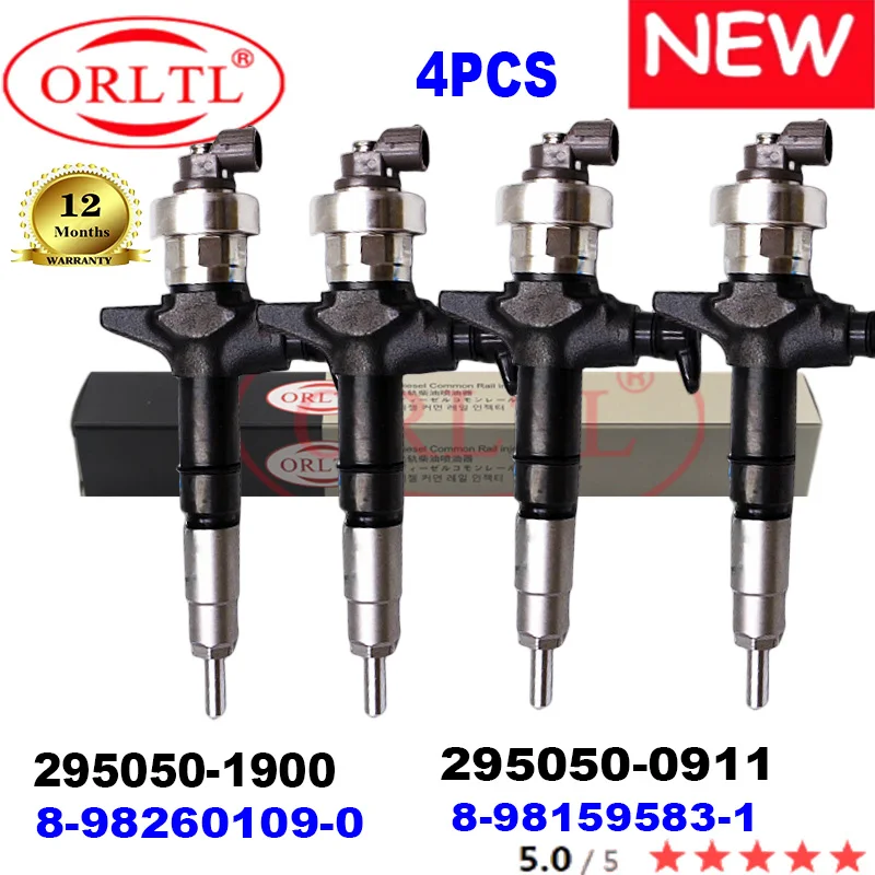 

4PCS Diesel Original Injector 295050-0910 295050-0911 98260109-0 8981595831 8981595830 295050 0910 295050 0911 FOR Isuzu 4HK1