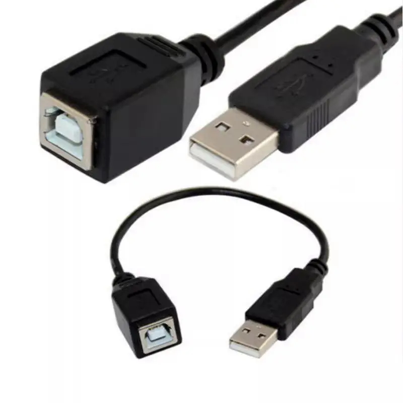 

USB Cable, USB A male to USB B Female Printer Cable, USB AM-BF Extension Cable 0.2M