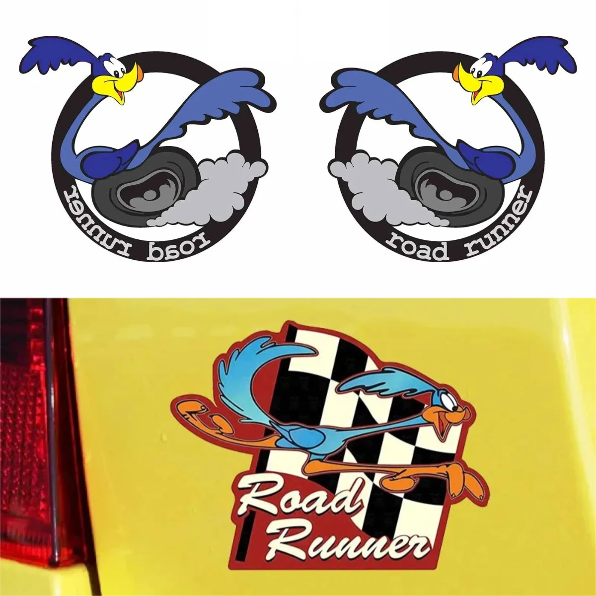 Road Runner Vinyl Stickers Waterproof for Car Bumper Motorcycle Helmet - Scratch Resistant Decals Auto Accessories