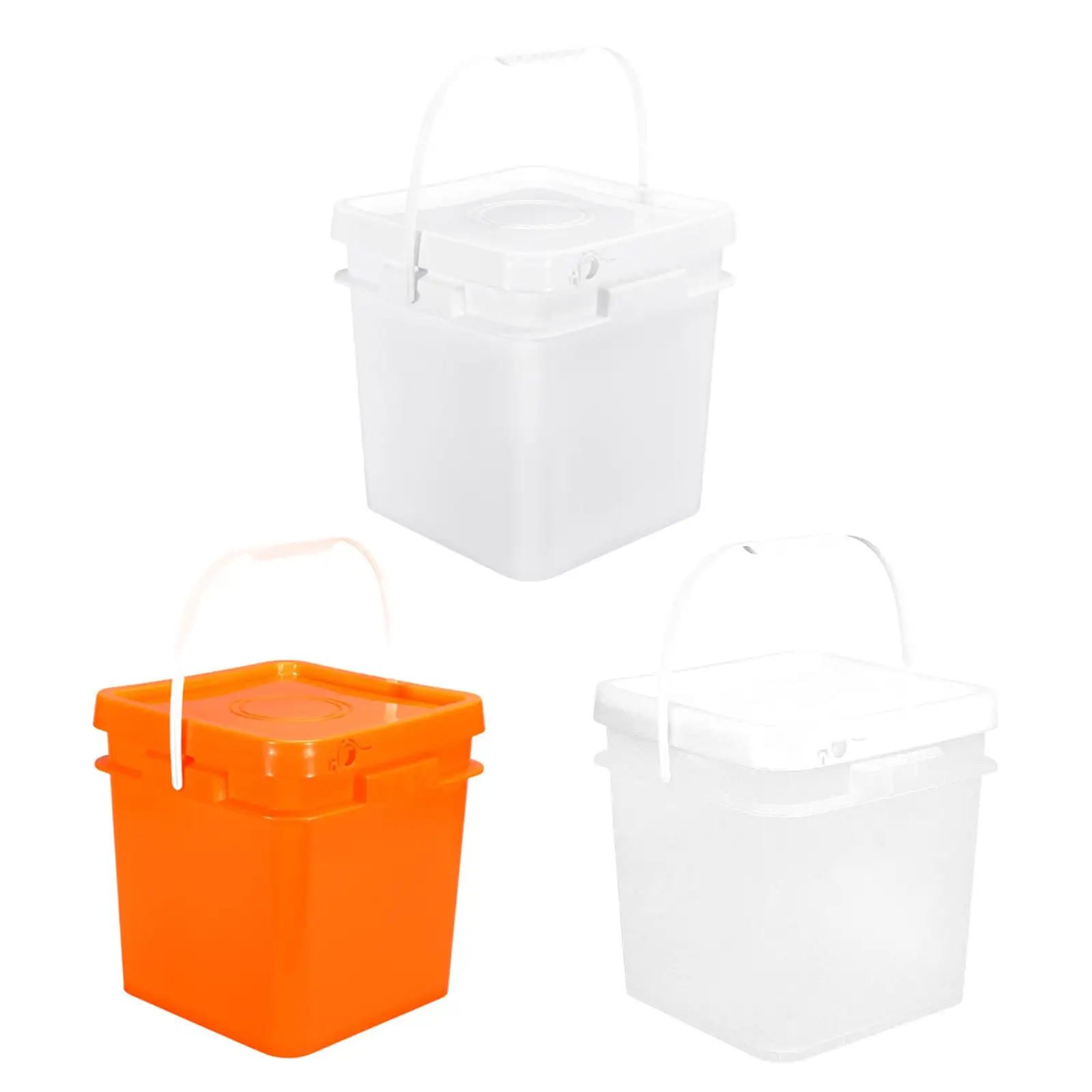 Square Bucket Multipurpose Portable Paint Bucket Food Storage Container for Paint Water Garage Home Art Crafts Projects Kitchen