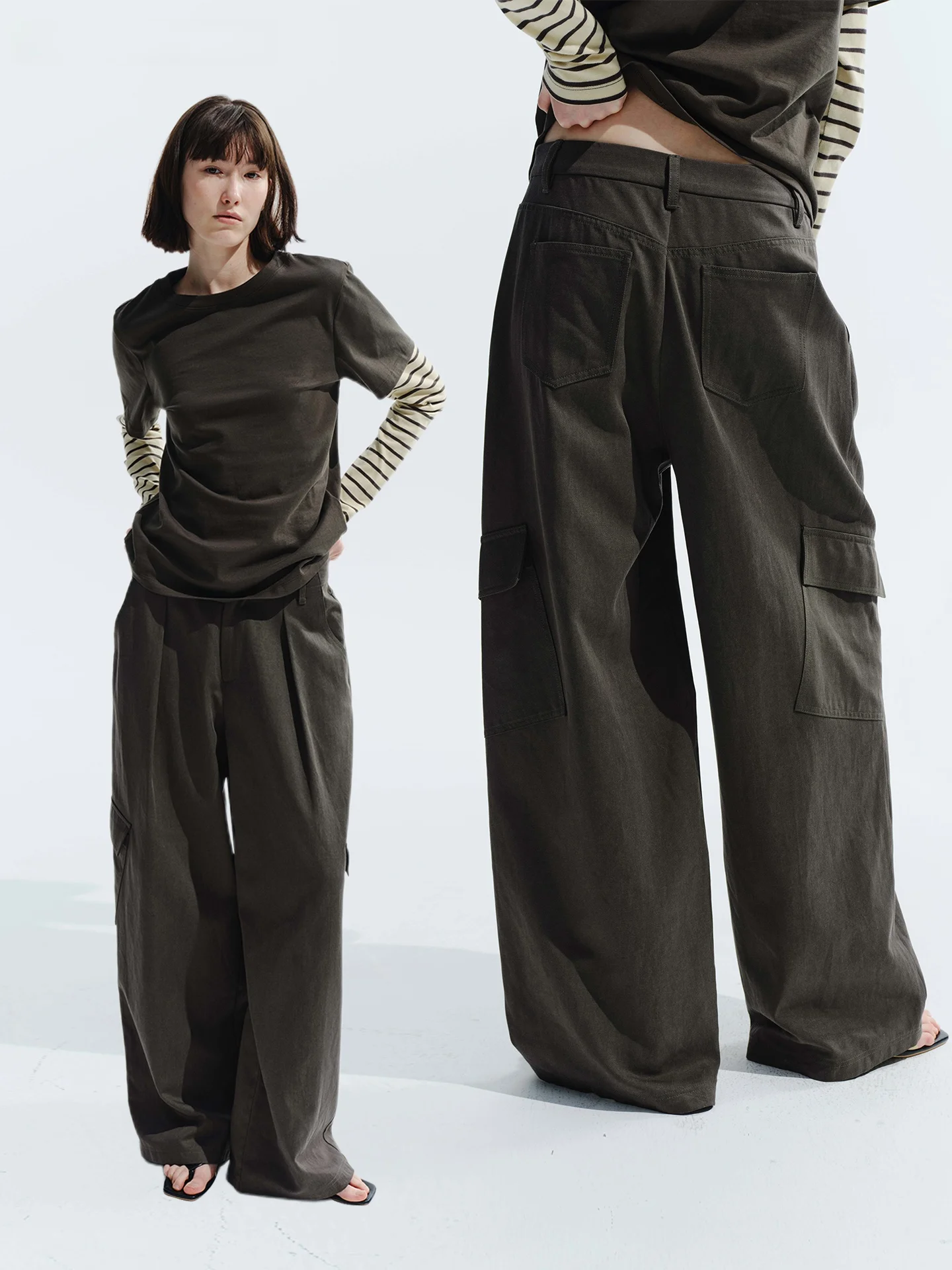 

Lose Straight Leg Pants Women's Casual Wide Leg Pants Loose Fit Vintage Workwear kets Comfortable Breathable