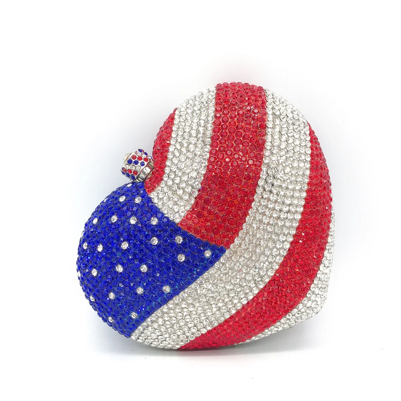 

Luxury Heart Shape Country Love Clutch Rhinestone Bags Purse Handbag Women Evening Crystal Bag