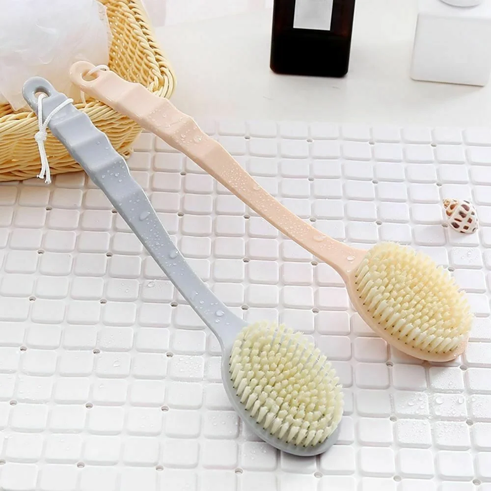 1pc Long Handle Bath Brush Soft Hair Silicon Shower Bathroom Shower Foot Washing Brush Rubbing Mud Brush Bathroom Accessories