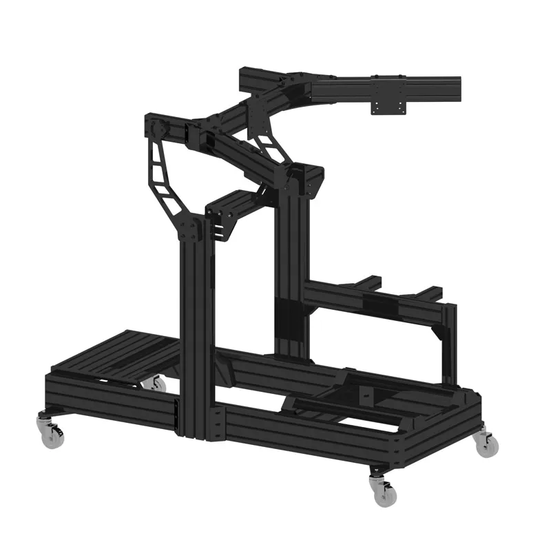 Factory new design 40120 custom racing emulator aluminum racing emulator cockpit with three monitors mounted racing equipment