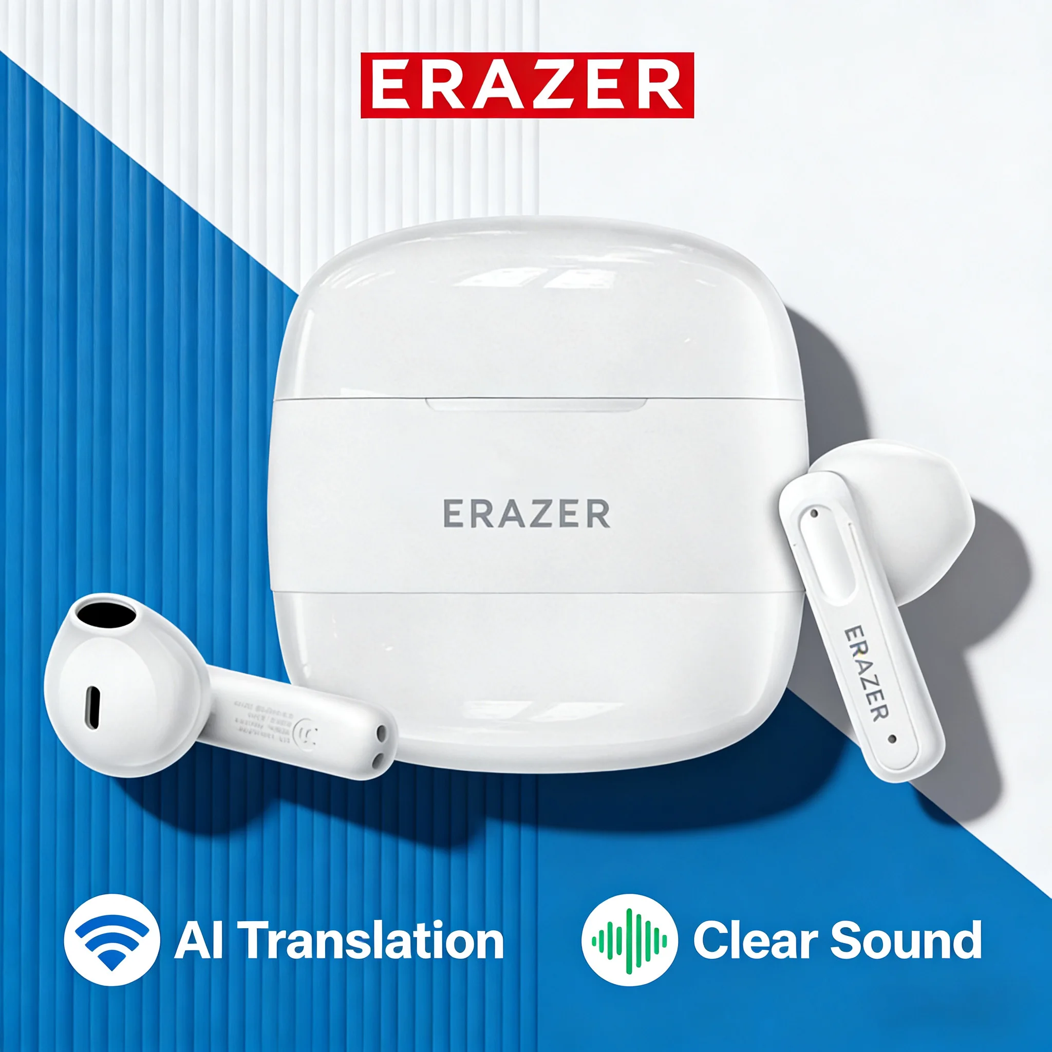 

Wireless Bluetooth Headphones Translation Headset Outdoor Sports Comfortable Earbuds Noise Reduction 30 Hrs Playback Bass Sound